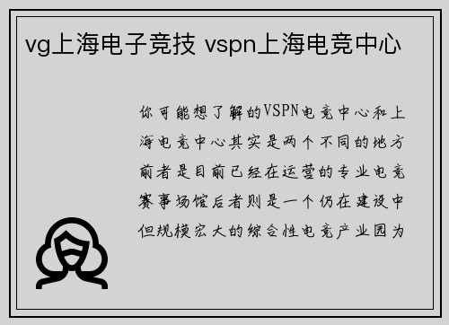 vg上海电子竞技 vspn上海电竞中心